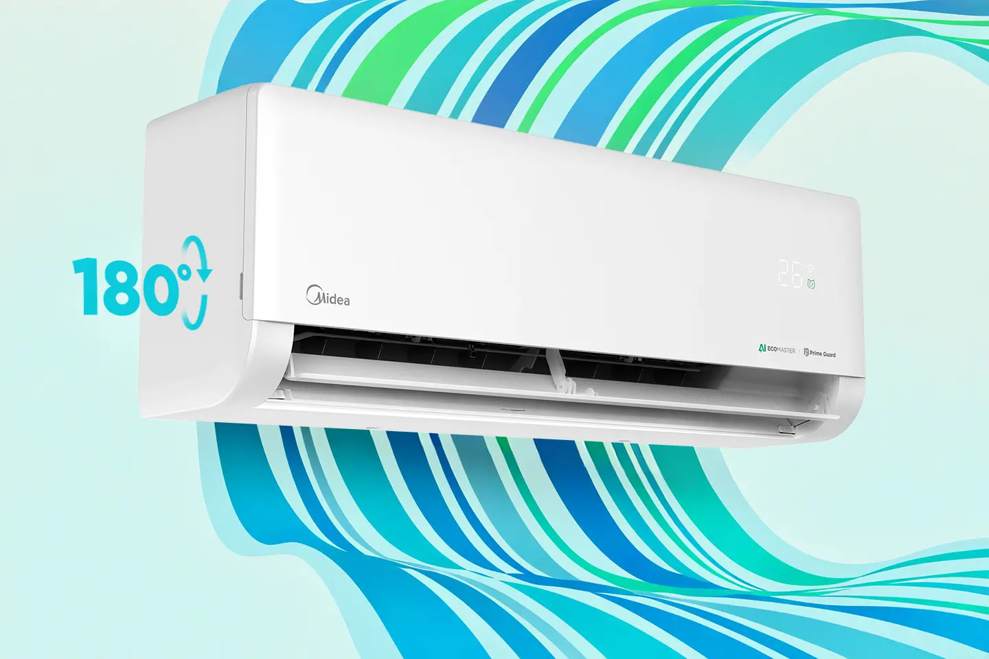Midea Solstice split-airconditioner mat zwart